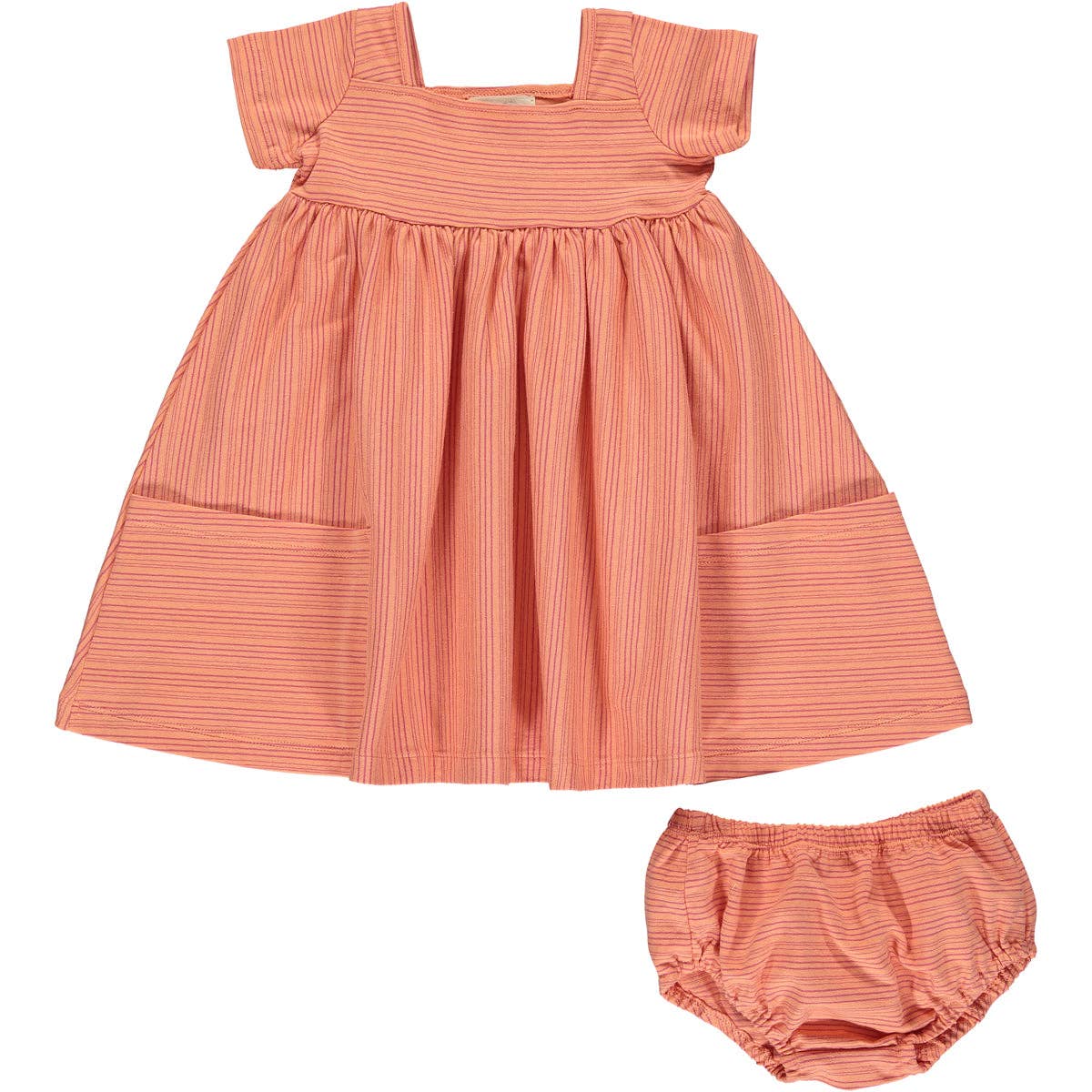 Rylie dress in orange/coral stripe