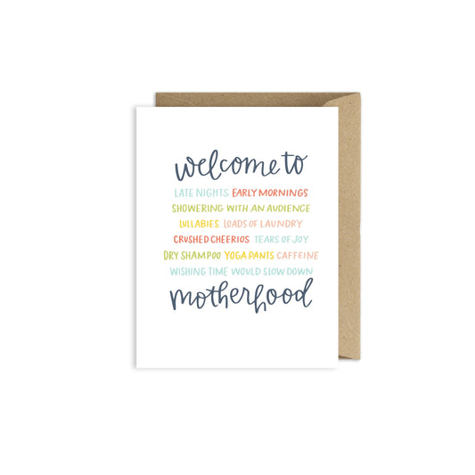 Welcome to Motherhood - New Baby Pregnancy Greeting Card