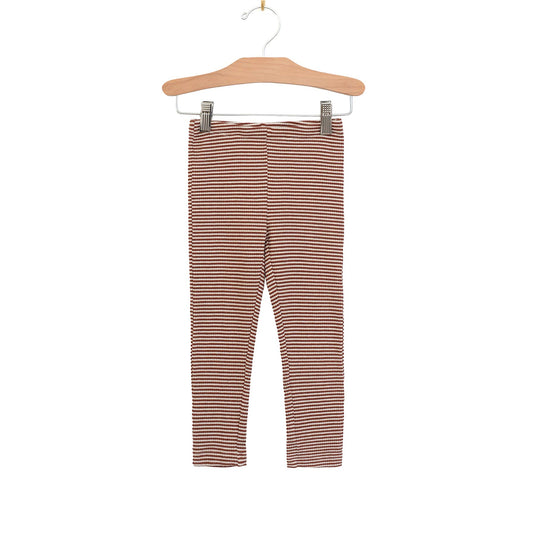 Organic Stripe Legging: Rust Stripe