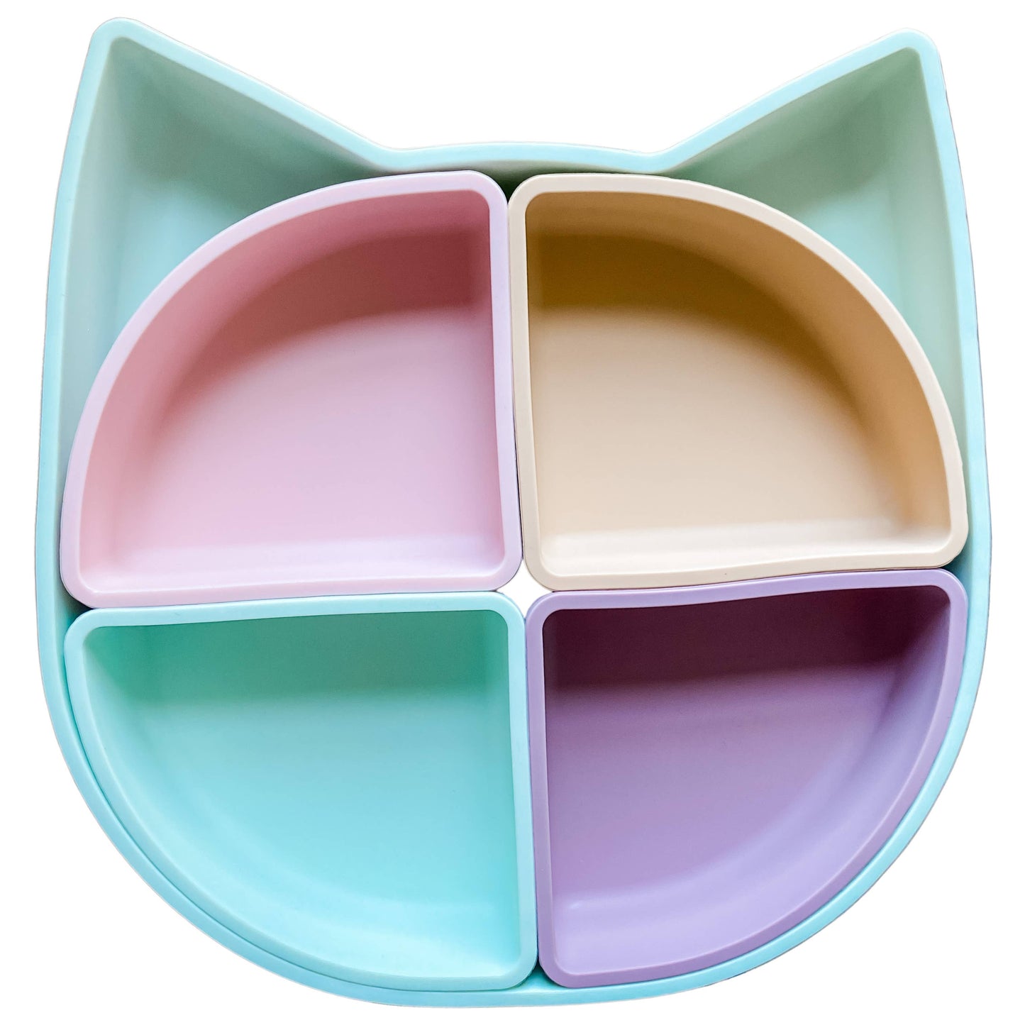 Cat Divided Plate (no suction) - Mint