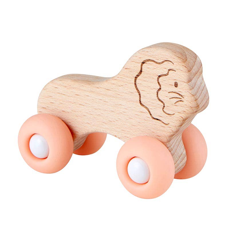 Silicone Wood Toy Lion