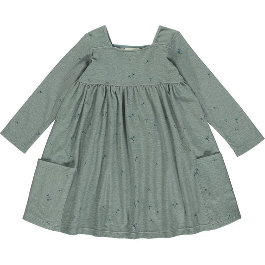 Long Sleeve Rylie Dress In Grey Dandelion