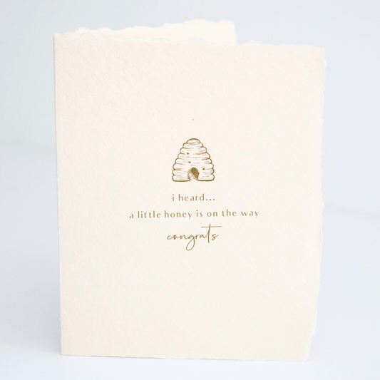"A little honey on the way" Baby Folded Greeting Card