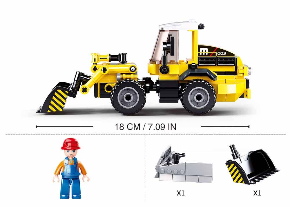 2-in-1 Forklift Truck Building Brick Kit (200 pcs)