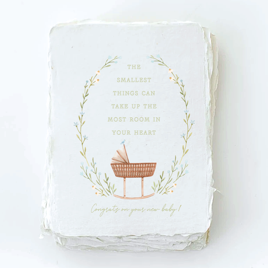 "Congrats on your new baby" Bassinet Greeting Card