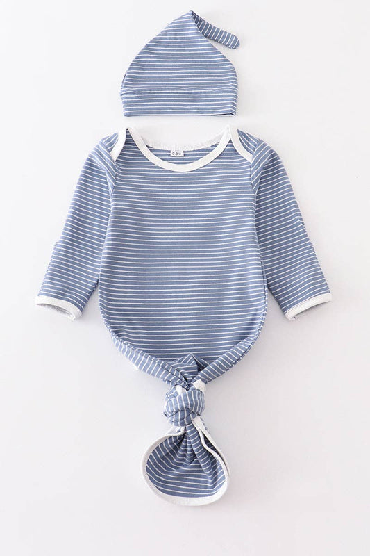 Stripe 2pc baby gown